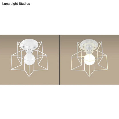 DecorBites™ DecorBites™ Contemporary White Wire Frame Ceiling Mount Light - Perfect for Living Rooms