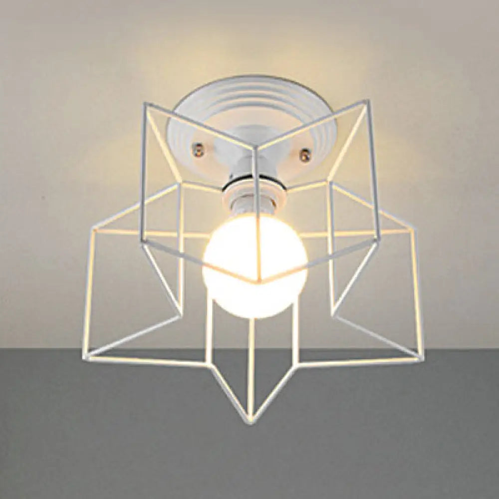 DecorBites™ DecorBites™ Contemporary White Wire Frame Ceiling Mount Light - Perfect for Living Rooms