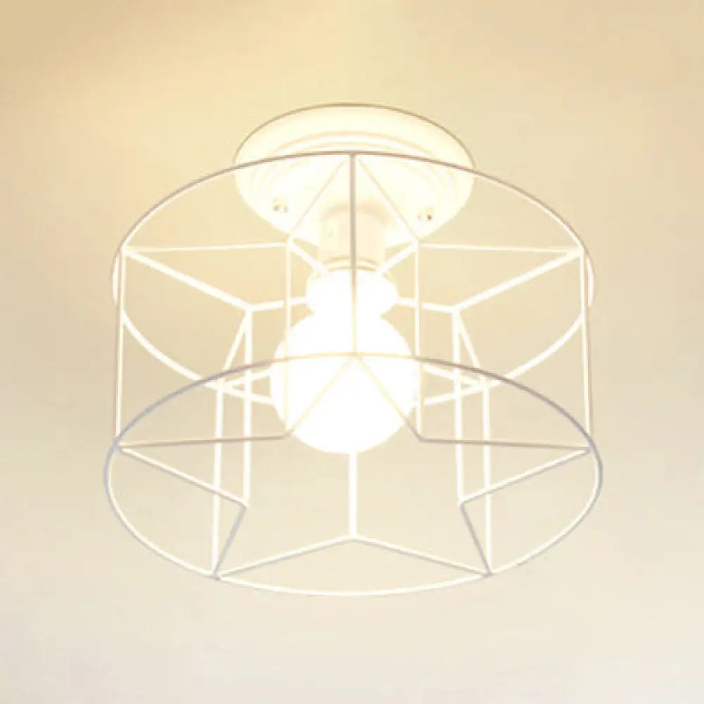 DecorBites™ DecorBites™ Contemporary White Wire Frame Ceiling Mount Light - Perfect for Living Rooms