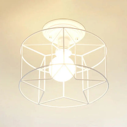 DecorBites™ DecorBites™ Contemporary White Wire Frame Ceiling Mount Light - Perfect for Living Rooms