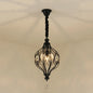 Contemporary Wire Cage Pendant Light with Crystal Accent and Black/Brass Finish