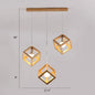 Contemporary Wood Cube Pendant Light - 3-Head Suspension for Dining Room