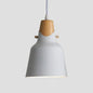 Contemporary Wood Finish Hanging Light Fixture with Metal Shade - Ideal for Dining Table