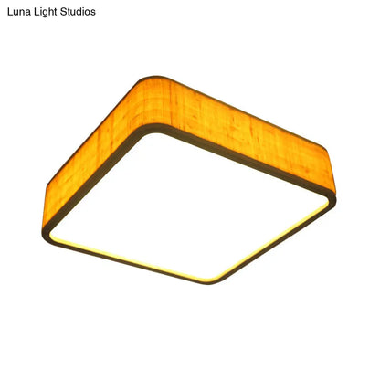 DecorBites™ DecorBites™ Contemporary Wood LED Flush Mount Ceiling Light Fixture - Bamboo Square Design