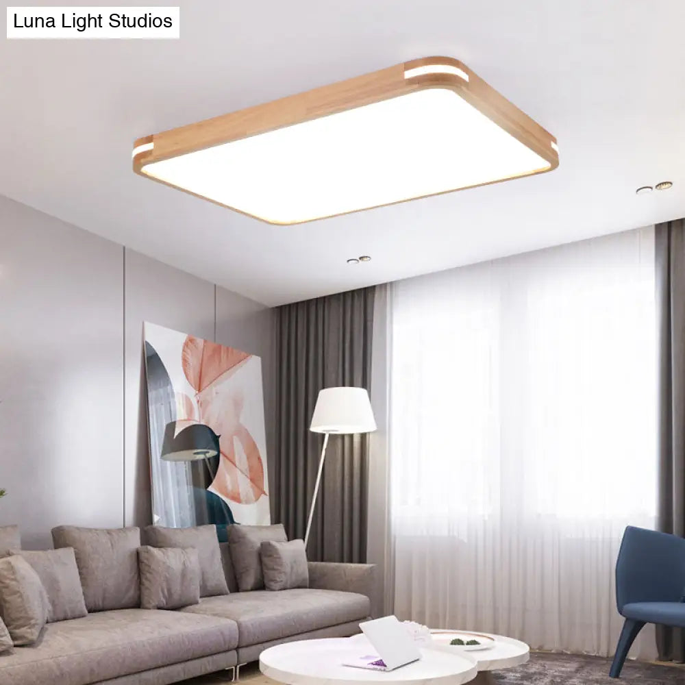 Lámpara de techo LED contemporánea DecorBites™ de madera (23,5"/31,5"/37,5") - Luz blanca/cálida/natural, difusor acrílico - Beige