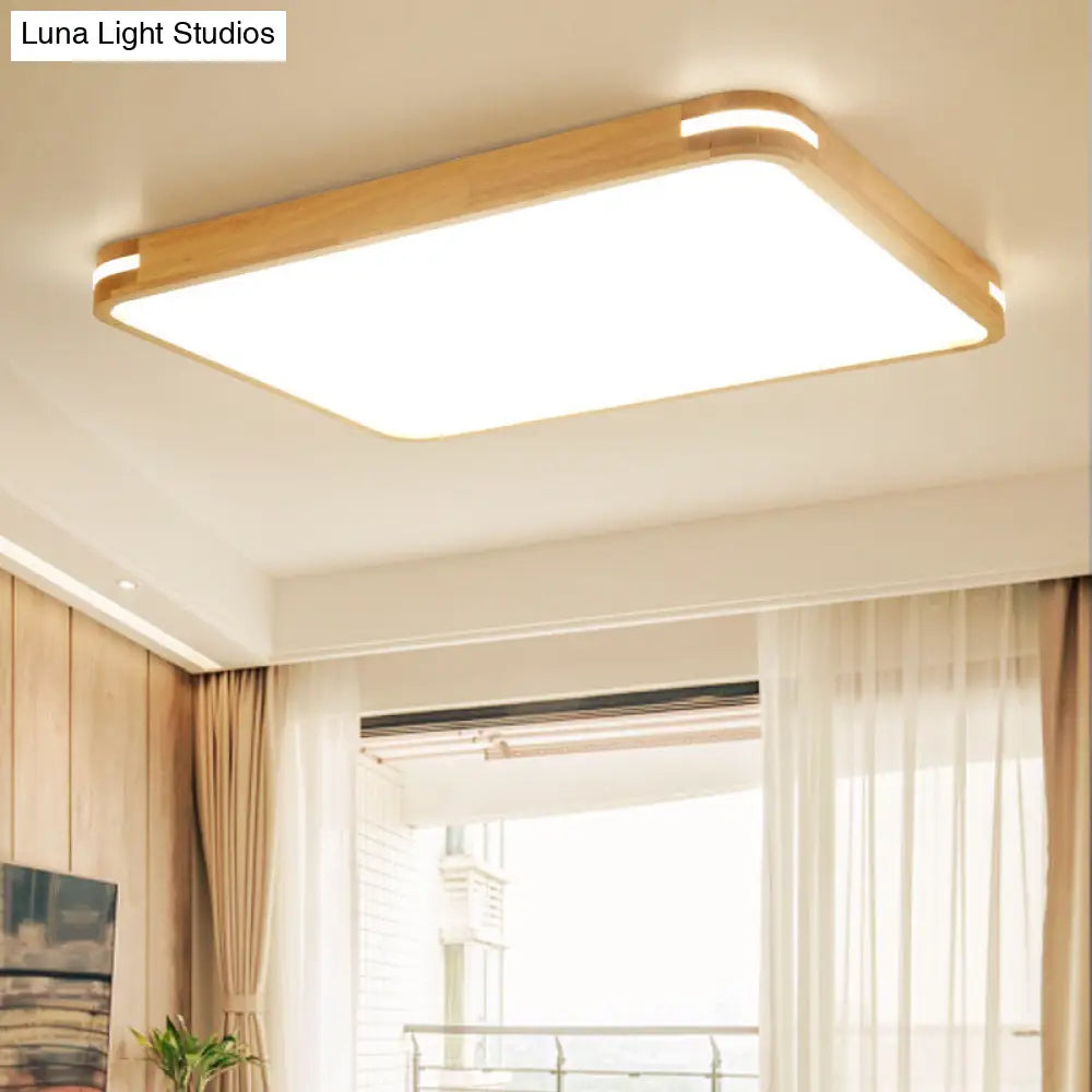 Lámpara de techo LED contemporánea DecorBites™ de madera (23,5"/31,5"/37,5") - Luz blanca/cálida/natural, difusor acrílico - Beige