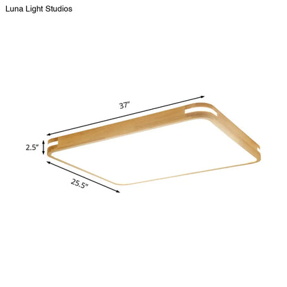 Lámpara de techo LED contemporánea DecorBites™ de madera (23,5"/31,5"/37,5") - Luz blanca/cálida/natural, difusor acrílico - Beige