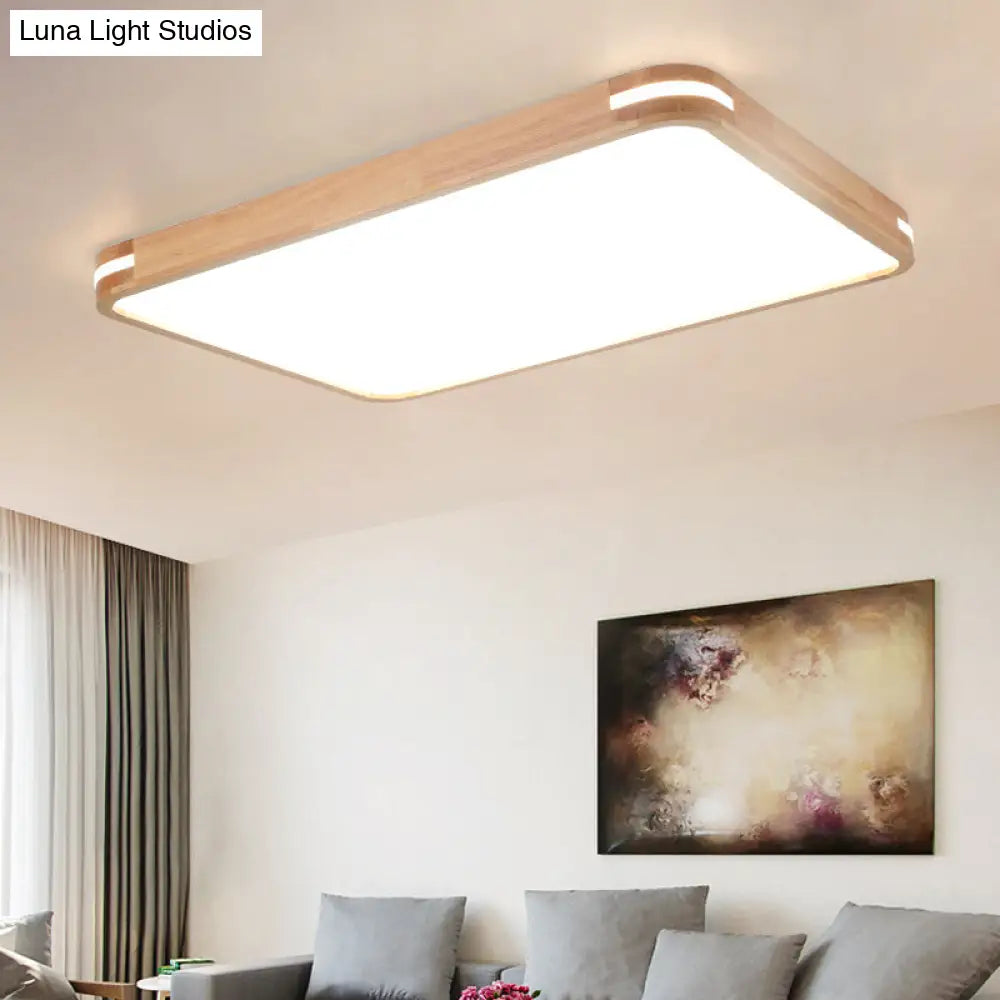Lámpara de techo LED contemporánea DecorBites™ de madera (23,5"/31,5"/37,5") - Luz blanca/cálida/natural, difusor acrílico - Beige