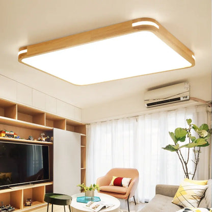 Lámpara de techo LED contemporánea DecorBites™ de madera (23,5"/31,5"/37,5") - Luz blanca/cálida/natural, difusor acrílico - Beige