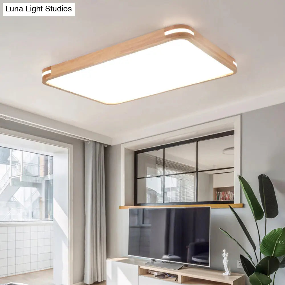 Lámpara de techo LED contemporánea DecorBites™ de madera (23,5"/31,5"/37,5") - Luz blanca/cálida/natural, difusor acrílico - Beige