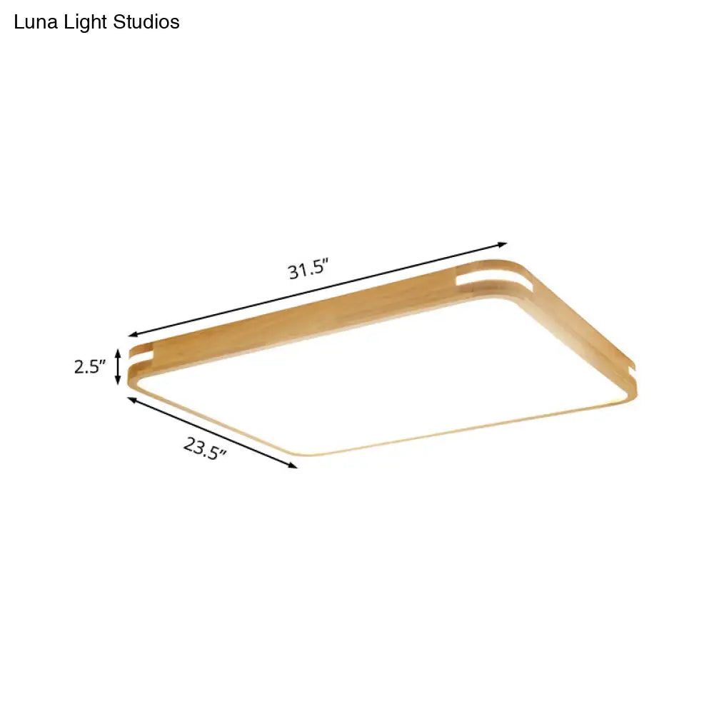 Lámpara de techo LED contemporánea DecorBites™ de madera (23,5"/31,5"/37,5") - Luz blanca/cálida/natural, difusor acrílico - Beige