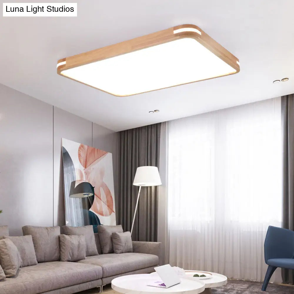 Lámpara de techo LED contemporánea DecorBites™ de madera (23,5"/31,5"/37,5") - Luz blanca/cálida/natural, difusor acrílico - Beige