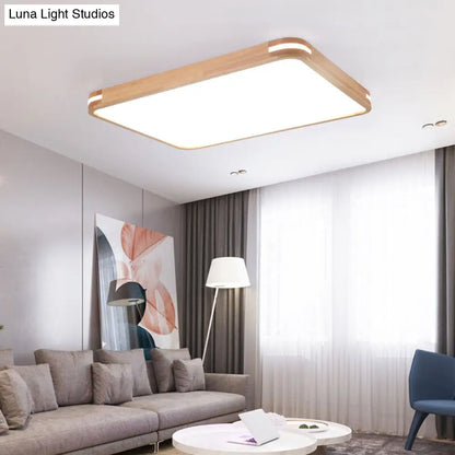 Lámpara de techo LED contemporánea DecorBites™ de madera (23,5"/31,5"/37,5") - Luz blanca/cálida/natural, difusor acrílico - Beige
