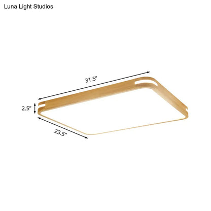 Lámpara de techo LED contemporánea DecorBites™ de madera (23,5"/31,5"/37,5") - Luz blanca/cálida/natural, difusor acrílico - Beige