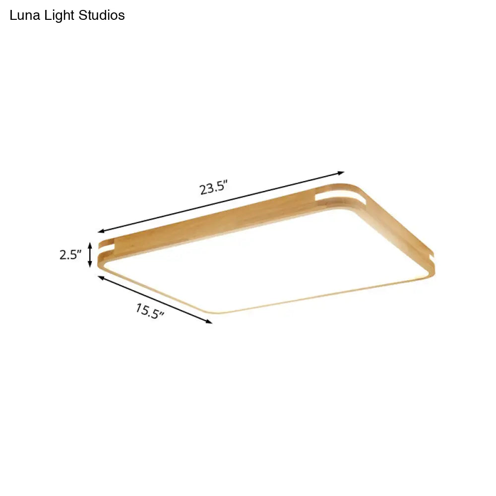 Lámpara de techo LED contemporánea DecorBites™ de madera (23,5"/31,5"/37,5") - Luz blanca/cálida/natural, difusor acrílico - Beige