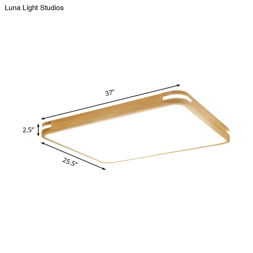 Lámpara de techo LED contemporánea DecorBites™ de madera (23,5"/31,5"/37,5") - Luz blanca/cálida/natural, difusor acrílico - Beige