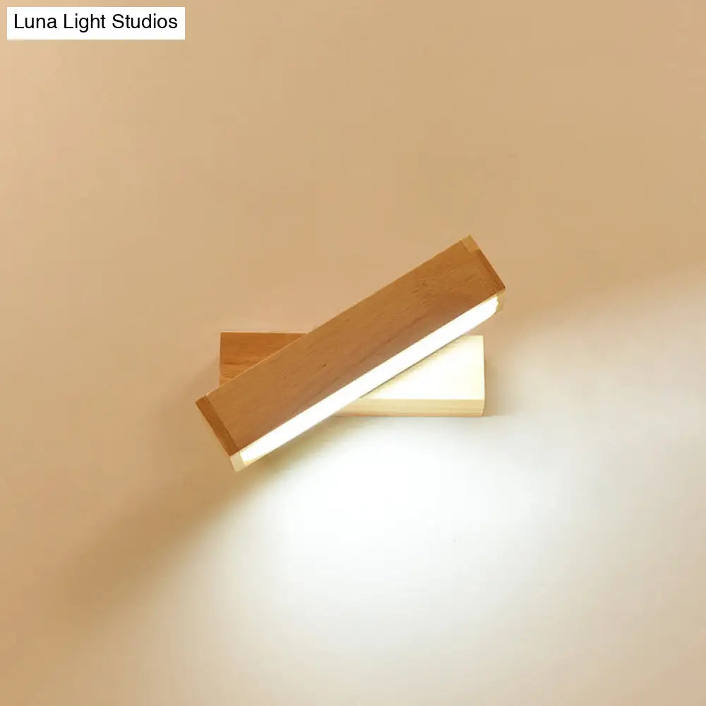 Aplique de pared contemporáneo de madera DecorBites™ con pantalla acrílica - Iluminación de una sola bombilla para pasillos