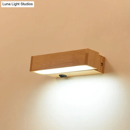 Aplique de pared contemporáneo de madera DecorBites™ con pantalla acrílica - Iluminación de una sola bombilla para pasillos