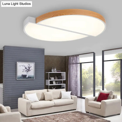 DecorBites™ DecorBites™ Contemporary Wood White LED Circle Flush Mount Lamp - 20.5" and 33" Diameter