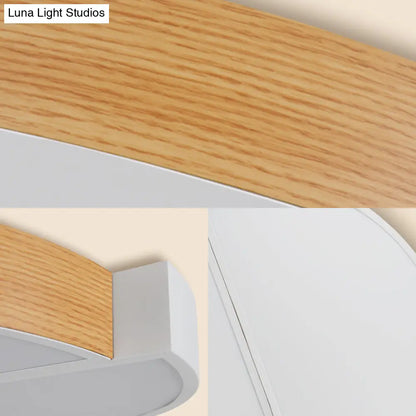 DecorBites™ DecorBites™ Contemporary Wood White LED Circle Flush Mount Lamp - 20.5" and 33" Diameter