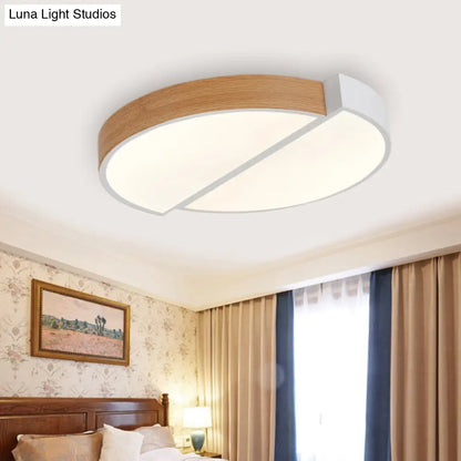 DecorBites™ DecorBites™ Contemporary Wood White LED Circle Flush Mount Lamp - 20.5" and 33" Diameter