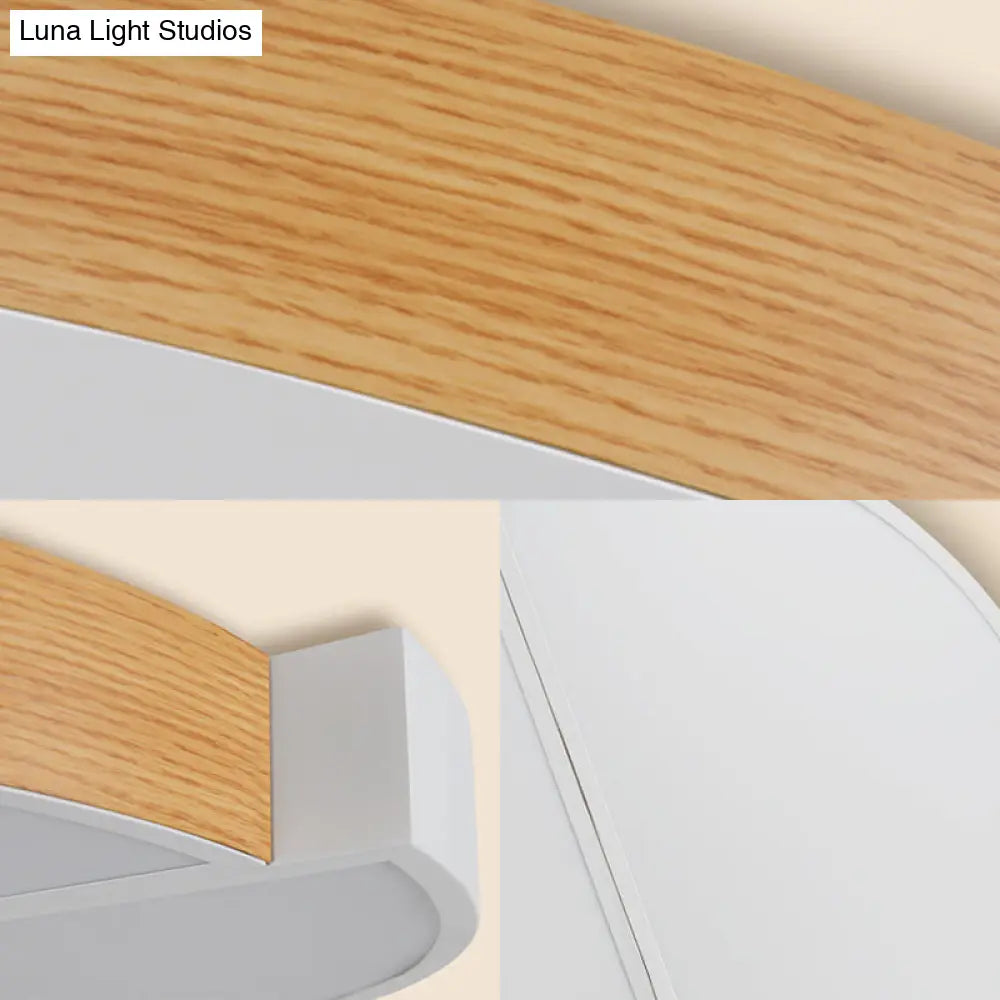 DecorBites™ DecorBites™ Contemporary Wood White LED Circle Flush Mount Lamp - 20.5" and 33" Diameter