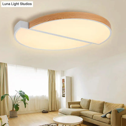 DecorBites™ DecorBites™ Contemporary Wood White LED Circle Flush Mount Lamp - 20.5" and 33" Diameter