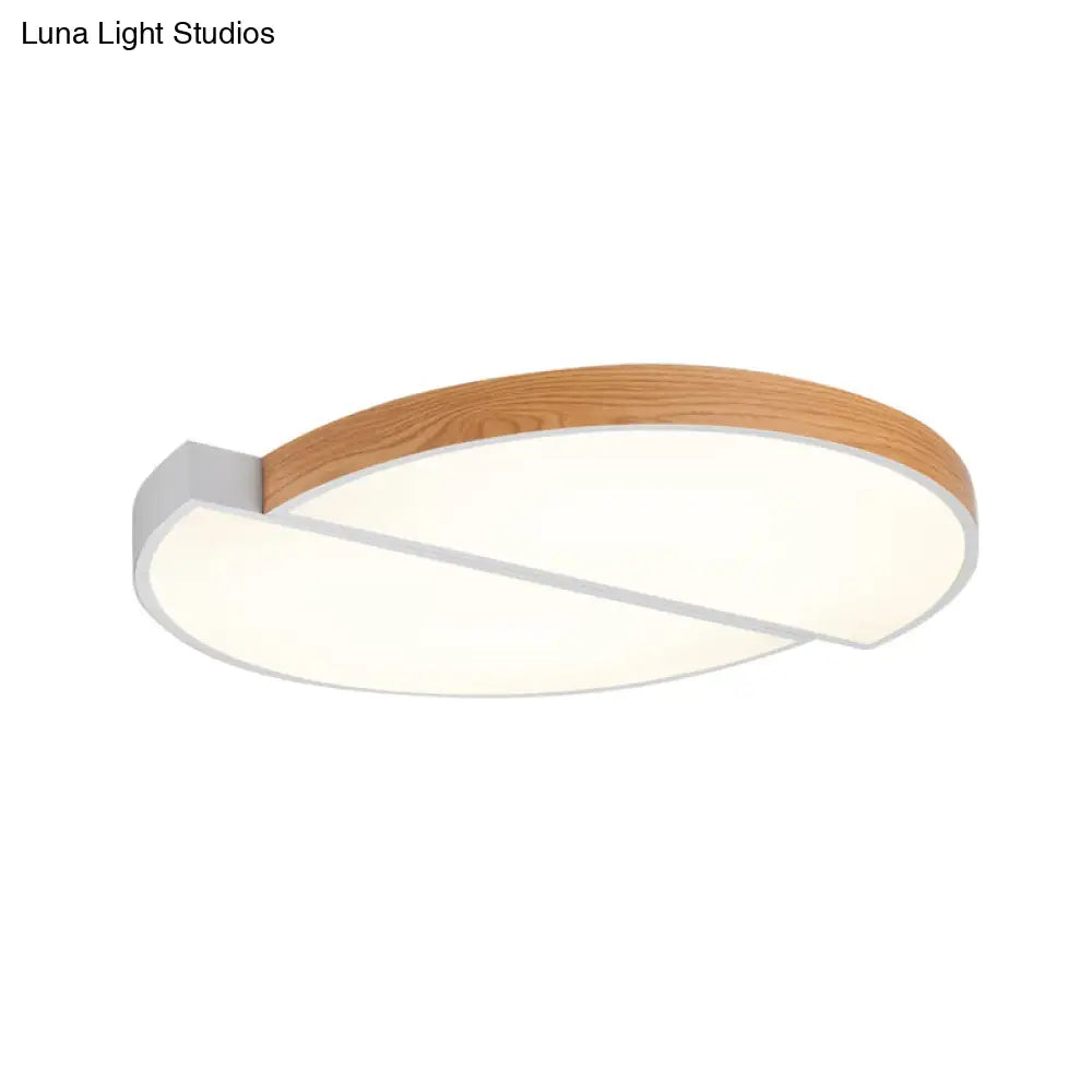 DecorBites™ DecorBites™ Contemporary Wood White LED Circle Flush Mount Lamp - 20.5" and 33" Diameter