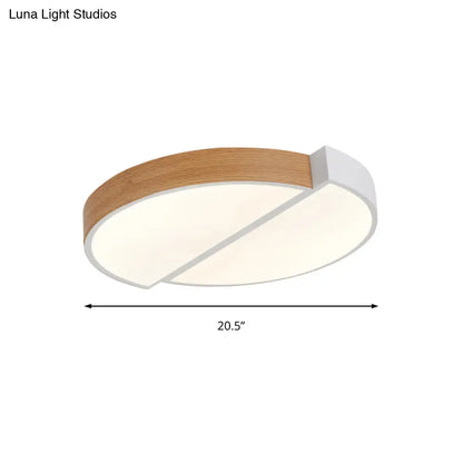 DecorBites™ DecorBites™ Contemporary Wood White LED Circle Flush Mount Lamp - 20.5" and 33" Diameter