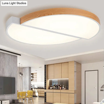 DecorBites™ DecorBites™ Contemporary Wood White LED Circle Flush Mount Lamp - 20.5" and 33" Diameter
