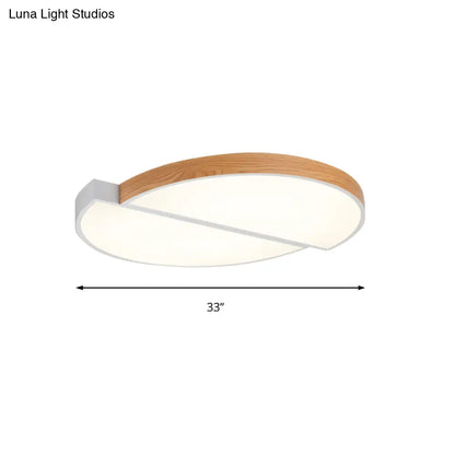 DecorBites™ DecorBites™ Contemporary Wood White LED Circle Flush Mount Lamp - 20.5" and 33" Diameter