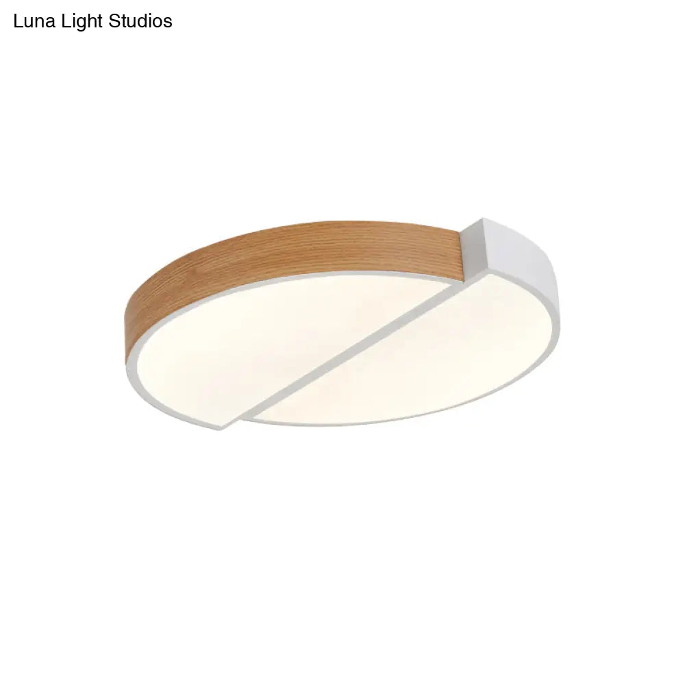 DecorBites™ DecorBites™ Contemporary Wood White LED Circle Flush Mount Lamp - 20.5" and 33" Diameter
