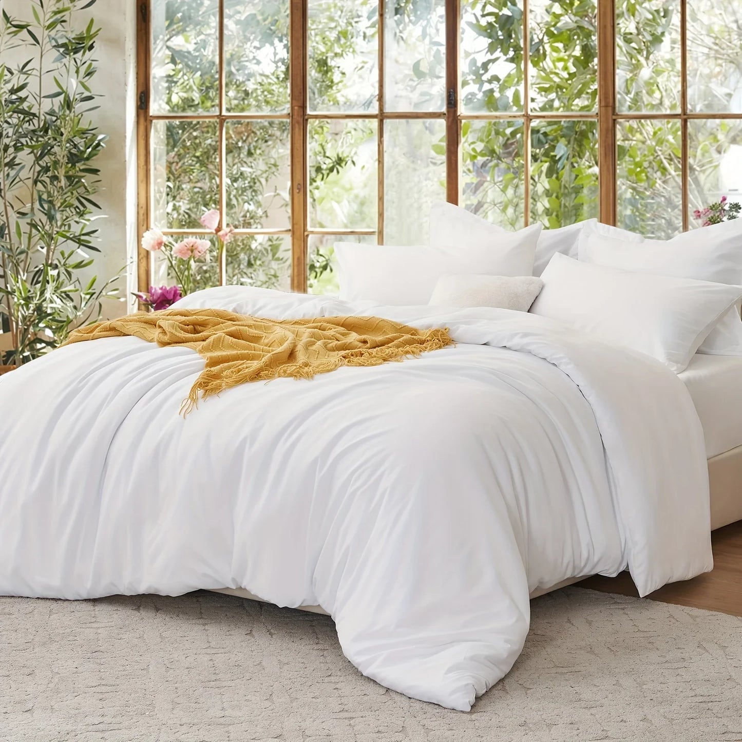 Cooling Summer Cotton Duvet Set with Pillowcases