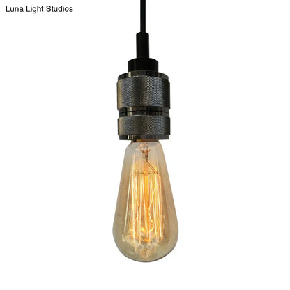 Copper/Black Industrial Pendant Light with Adjustable Cord and Exposed Bulb - Perfect for Restaurants