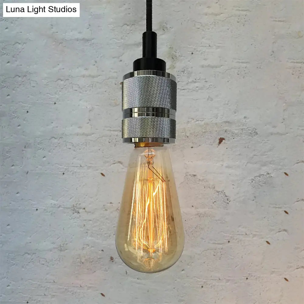 Copper/Black Industrial Pendant Light with Adjustable Cord and Exposed Bulb - Perfect for Restaurants