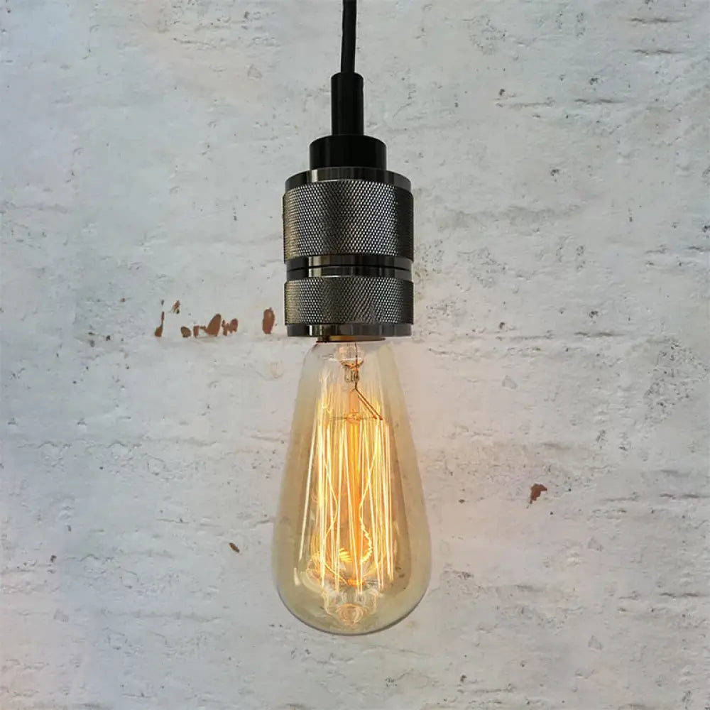 Copper/Black Industrial Pendant Light with Adjustable Cord and Exposed Bulb - Perfect for Restaurants