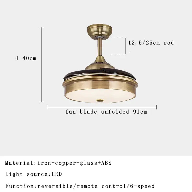 Brass-finished copper bronze ceiling fan with wood blades and integrated led light for bedroom decorbites copper bronze
