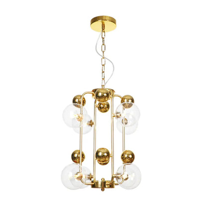 Copper/Gold Finish Industrial Chandelier with Clear/Amber/Smoke Gray Mirror Glass – 6/8/10 Heads Ceiling Light for Living Room