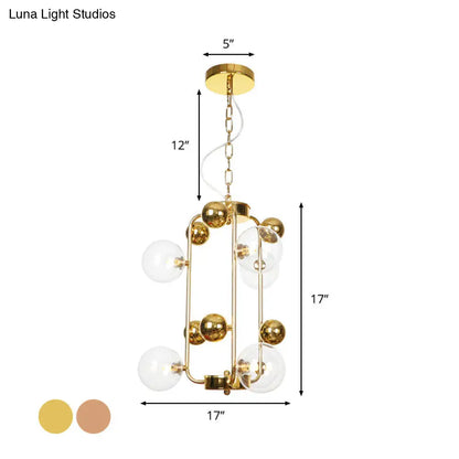 Copper/Gold Finish Industrial Chandelier with Clear/Amber/Smoke Gray Mirror Glass – 6/8/10 Heads Ceiling Light for Living Room