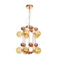 Copper/Gold Finish Industrial Chandelier with Clear/Amber/Smoke Gray Mirror Glass – 6/8/10 Heads Ceiling Light for Living Room