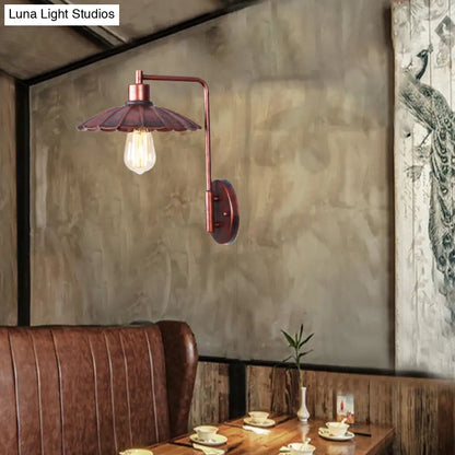 Copper Industrial Wall Sconce with Cone/Dome/Wide Flare Shade - Stylish Dining Room Light Fixture
