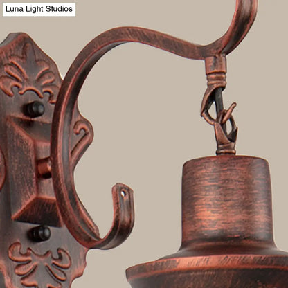 Copper Rustic Sconce Light with Clear Glass - Weathered Finish - Kerosene Fixture