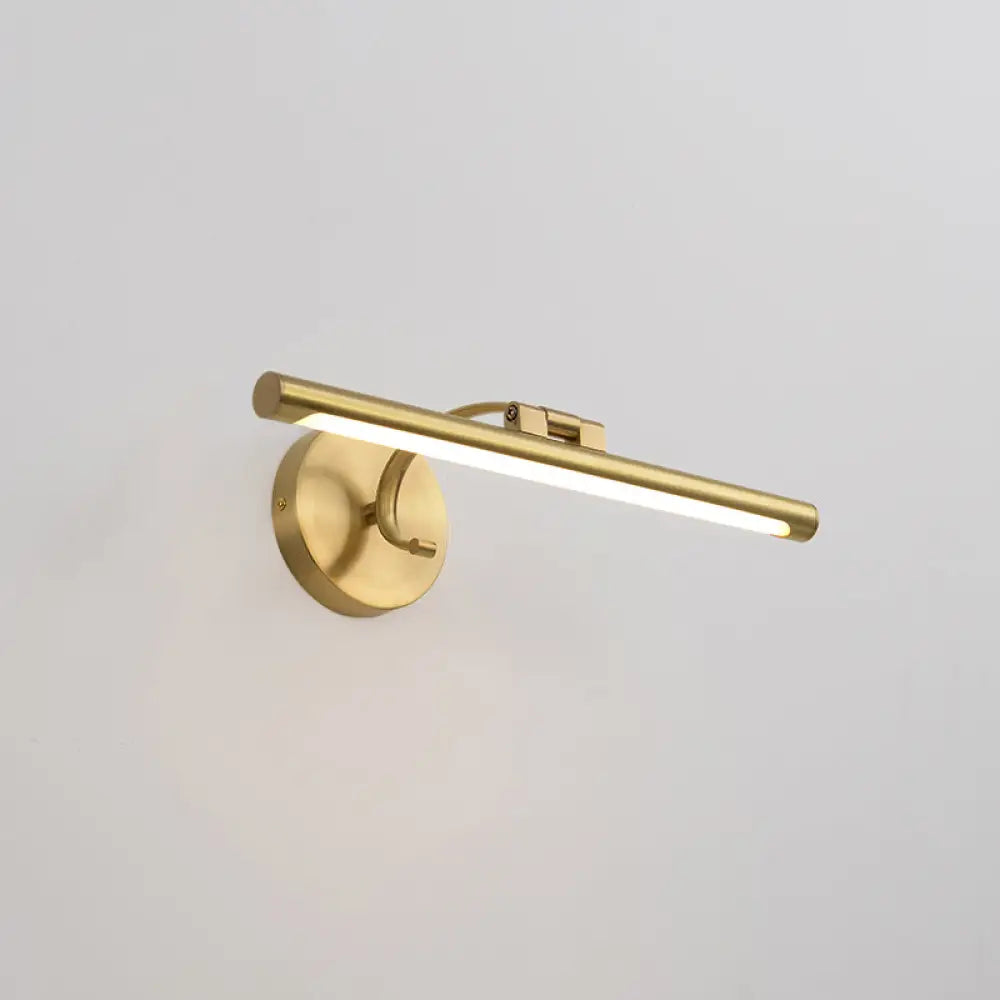 إضاءة LED للحمام الريفي - مثبتة على الحائط من المعدن على شكل عمود من النحاس