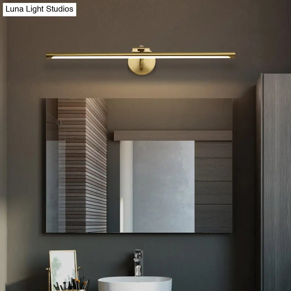 إضاءة LED للحمام الريفي - مثبتة على الحائط من المعدن على شكل عمود من النحاس