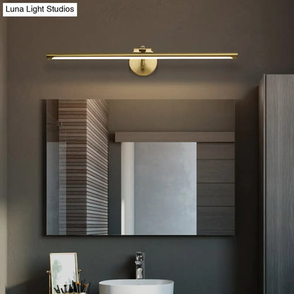 إضاءة LED للحمام الريفي - مثبتة على الحائط من المعدن على شكل عمود من النحاس