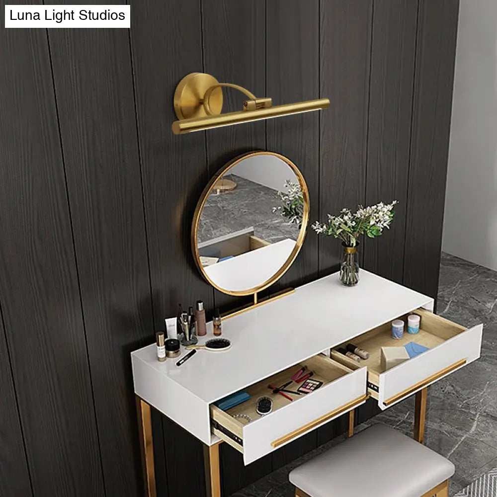 إضاءة LED للحمام الريفي - مثبتة على الحائط من المعدن على شكل عمود من النحاس