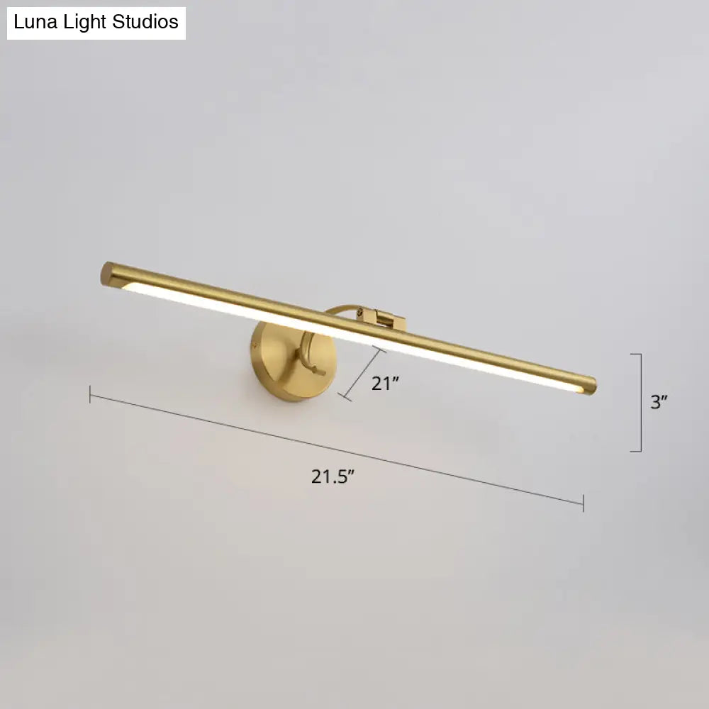 إضاءة LED للحمام الريفي - مثبتة على الحائط من المعدن على شكل عمود من النحاس