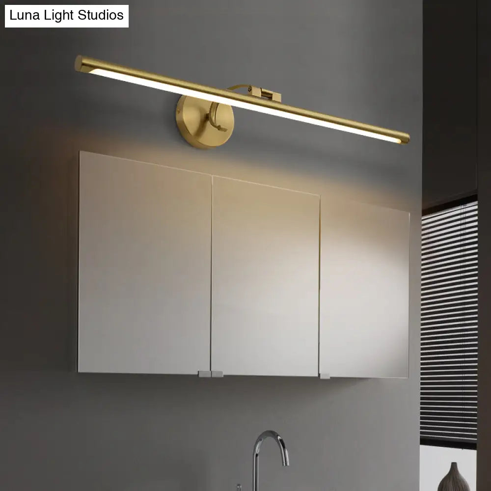 إضاءة LED للحمام الريفي - مثبتة على الحائط من المعدن على شكل عمود من النحاس