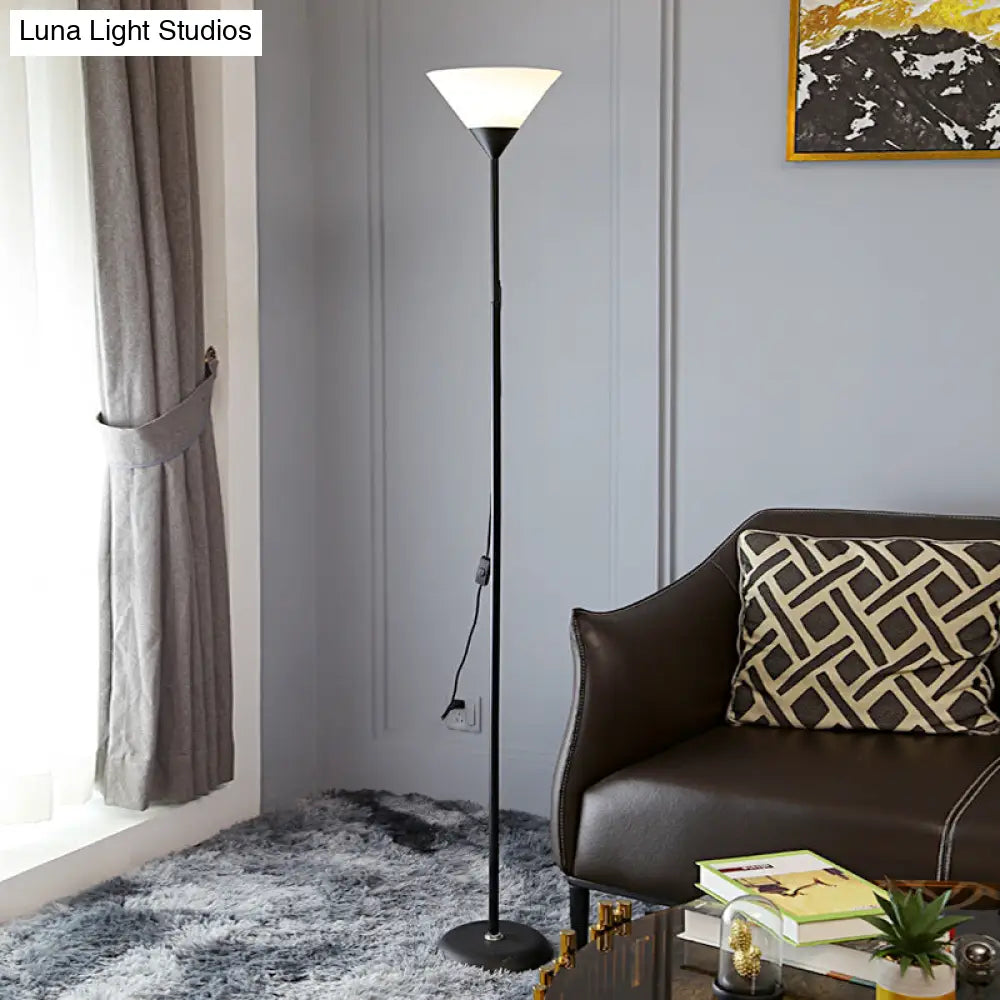 Country Living Room Acrylic Torchiere Floor Lamp with Flexible Arm