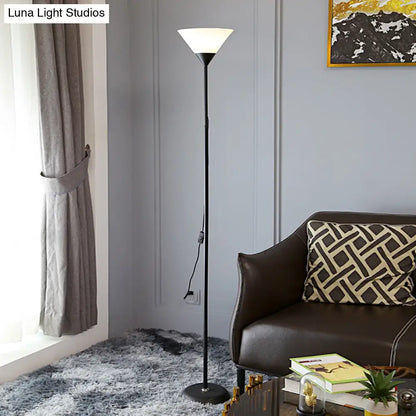 Country Living Room Acrylic Torchiere Floor Lamp with Flexible Arm